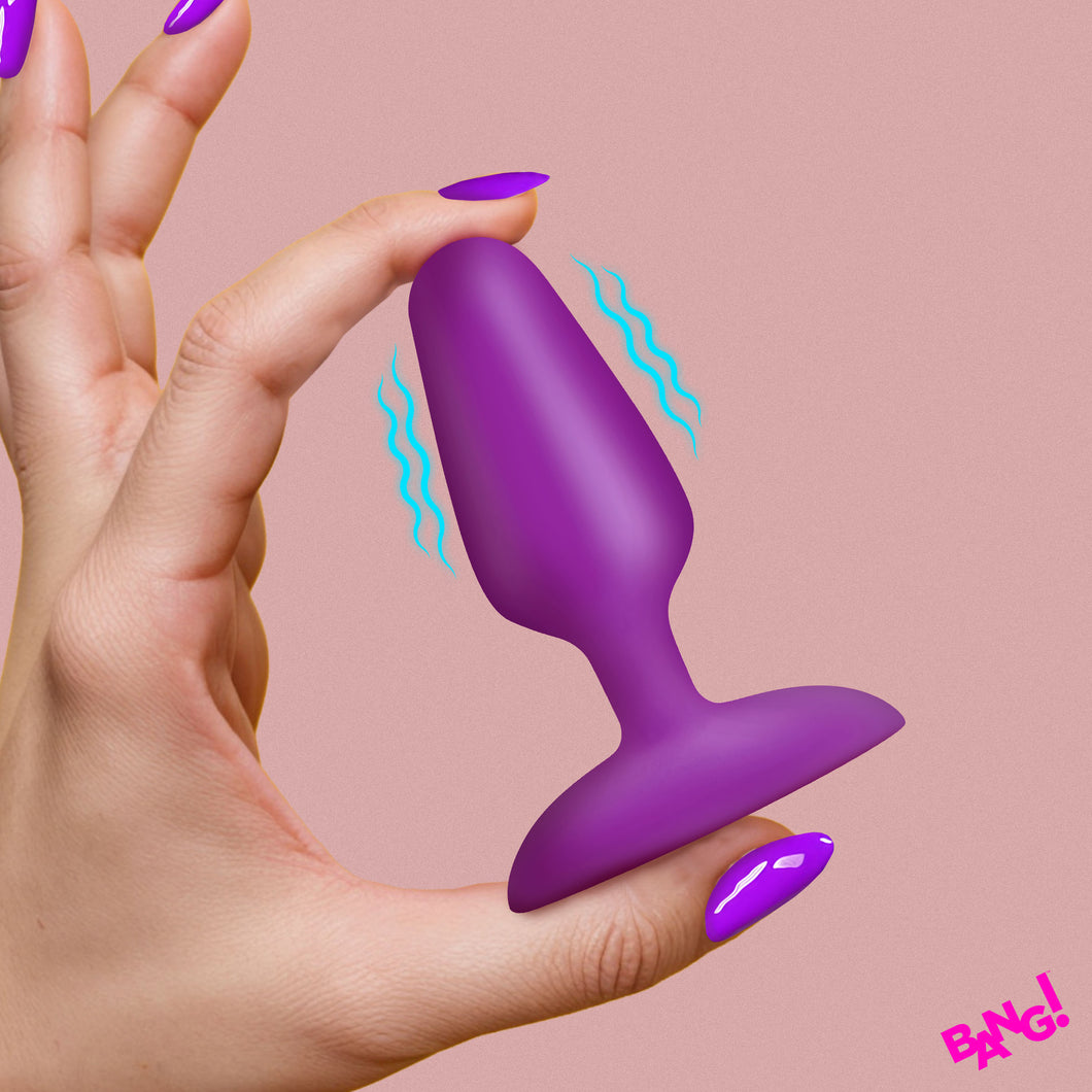 Flexible Vibrating Silicone Butt Plug - Purple-0