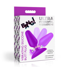 Load image into Gallery viewer, Flexible Vibrating Silicone Butt Plug - Purple-5