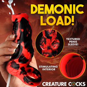 Hell Hound Squirting Silicone Penis Enhancer - Red-1