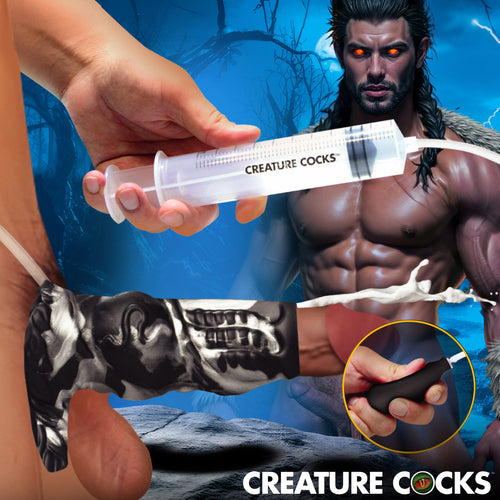 Night Prowler Squirting Silicone Penis Enhancer - Silver-0