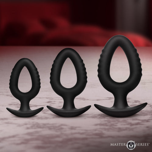 Pop Plugs 3 Piece Hollow Silicone Anal Trainer Set-0
