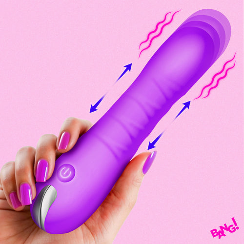 New Thrusting Silicone Dildo - Purple-0