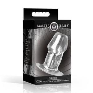 Dicked Clear Hollow Anal Plug - Small-7
