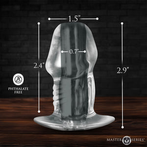Dicked Clear Hollow Anal Plug - Small-4