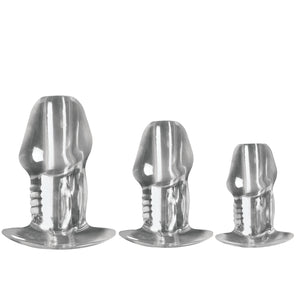 Dicked Clear Hollow Anal Plug 3pc Set-6