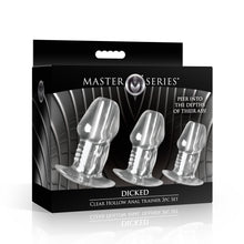 Load image into Gallery viewer, Dicked Clear Hollow Anal Plug 3pc Set-7