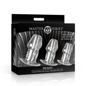 Dicked Clear Hollow Anal Plug 3pc Set-7
