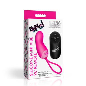 Silicone Mini Vibe w/ Remote - Pink-4
