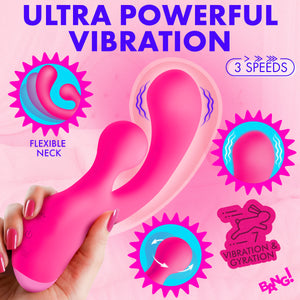 Gyro Rabbit Silicone Vibrator - Pink-1