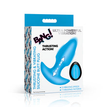 Load image into Gallery viewer, Thrusting &amp; Vibrating Silicone Butt Plug - Blue-5
