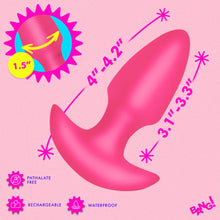 Load image into Gallery viewer, Thrusting &amp; Vibrating Silicone Butt Plug - Pink-3