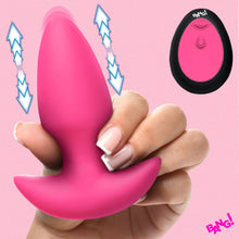 Load image into Gallery viewer, Thrusting &amp; Vibrating Silicone Butt Plug - Pink-0