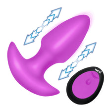 Load image into Gallery viewer, Thrusting &amp; Vibrating Silicone Butt Plug - Purple-4