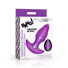 Load image into Gallery viewer, Thrusting &amp; Vibrating Silicone Butt Plug - Purple-5