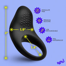 Load image into Gallery viewer, Vibrating Silicone Cock Ring - Black-3