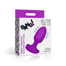 Load image into Gallery viewer, Ribbed Vibrating Silicone Butt Plug - Purple-5