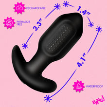 Load image into Gallery viewer, Bumpy Vibrating Silicone Butt Plug - Black-3