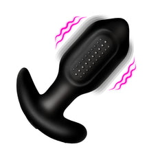 Load image into Gallery viewer, Bumpy Vibrating Silicone Butt Plug - Black-4