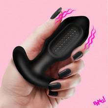 Load image into Gallery viewer, Bumpy Vibrating Silicone Butt Plug - Black-0