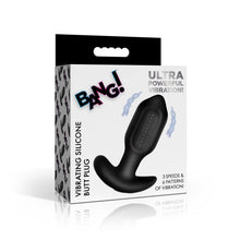 Load image into Gallery viewer, Bumpy Vibrating Silicone Butt Plug - Black-5