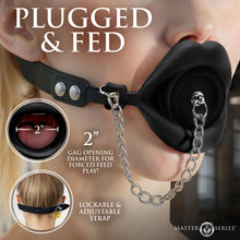Load image into Gallery viewer, Plugged Silicone Feeding Gag - Black-1