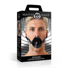 Load image into Gallery viewer, Plugged Silicone Feeding Gag - Black-5