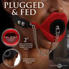 Load image into Gallery viewer, Plugged Silicone Feeding Gag - Red-1