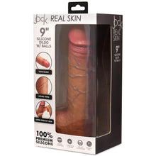 Load image into Gallery viewer, 9 Inch Real Skin Silicone Dildo with Balls - Medium-7