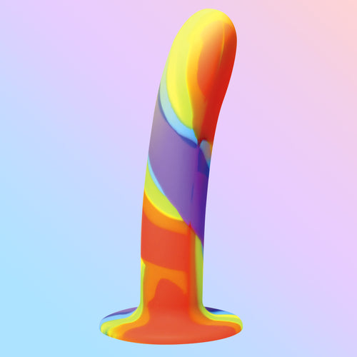 Rainbow Silicone Dildo-0