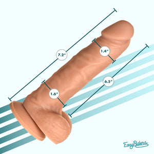 Easy Riders 7 Inch Silicone Dildo with Balls - Medium-3