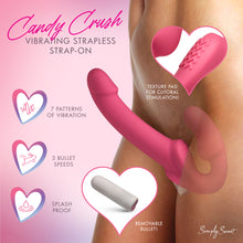 Load image into Gallery viewer, Candy Crush - Pink Vibrating Strapless Strap-On-1