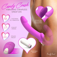 Load image into Gallery viewer, Candy Crush - Purple Vibrating Strapless Strap-On w/ Remote-1