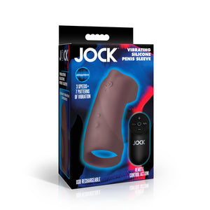 Vibrating Silicone Penis Sleeve - Dark-5