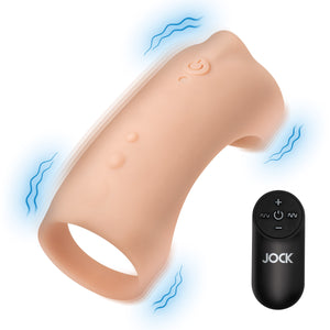 Vibrating Silicone Penis Sleeve - Light-4