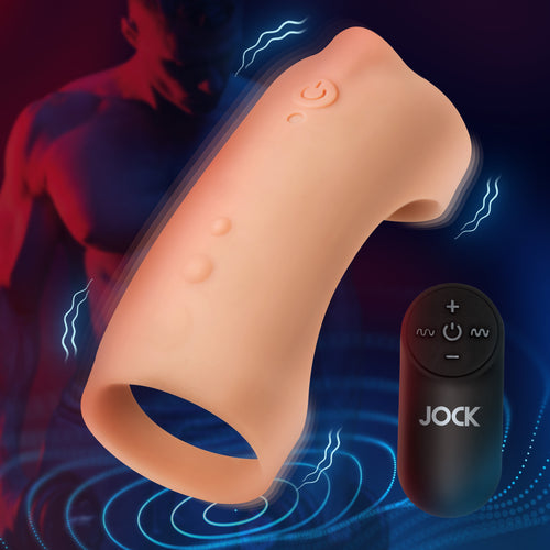 Vibrating Silicone Penis Sleeve - Light-0