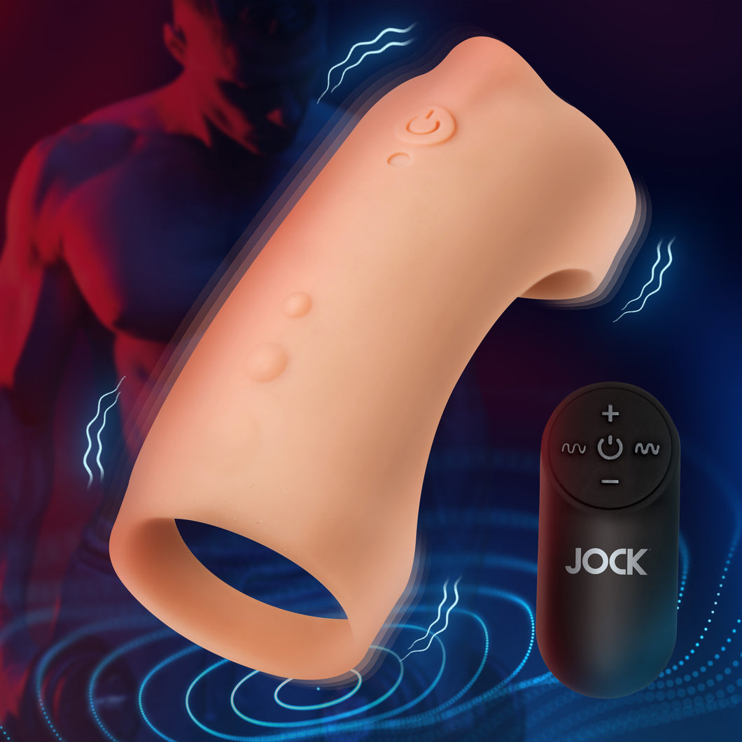 Vibrating Silicone Penis Sleeve - Light-0