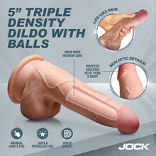 Load image into Gallery viewer, Hard-Core 5" Triple Density Dildo with Balls-1