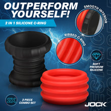 Load image into Gallery viewer, 2-in-1 Silicone Cock Ring - Red-2