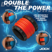 Load image into Gallery viewer, 2-in-1 Silicone Cock Ring - Red-3