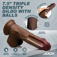 Load image into Gallery viewer, Hard-Core 7.5" Triple Density Dildo w/ Balls - Dark-1