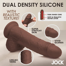 Load image into Gallery viewer, 10 Inch Real Skin Silicone Dildo with Balls - Dark-1