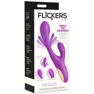 Tri Flick Silcione Flicking Rabbit Vibrator-8