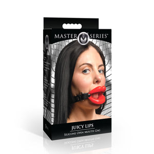 Juicy Lips Silicone Open Mouth Gag - Red-4