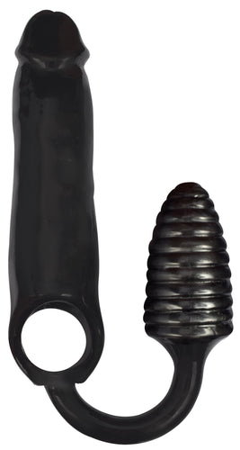 XXXPander Sheath with Ribbed Plug - Black-0