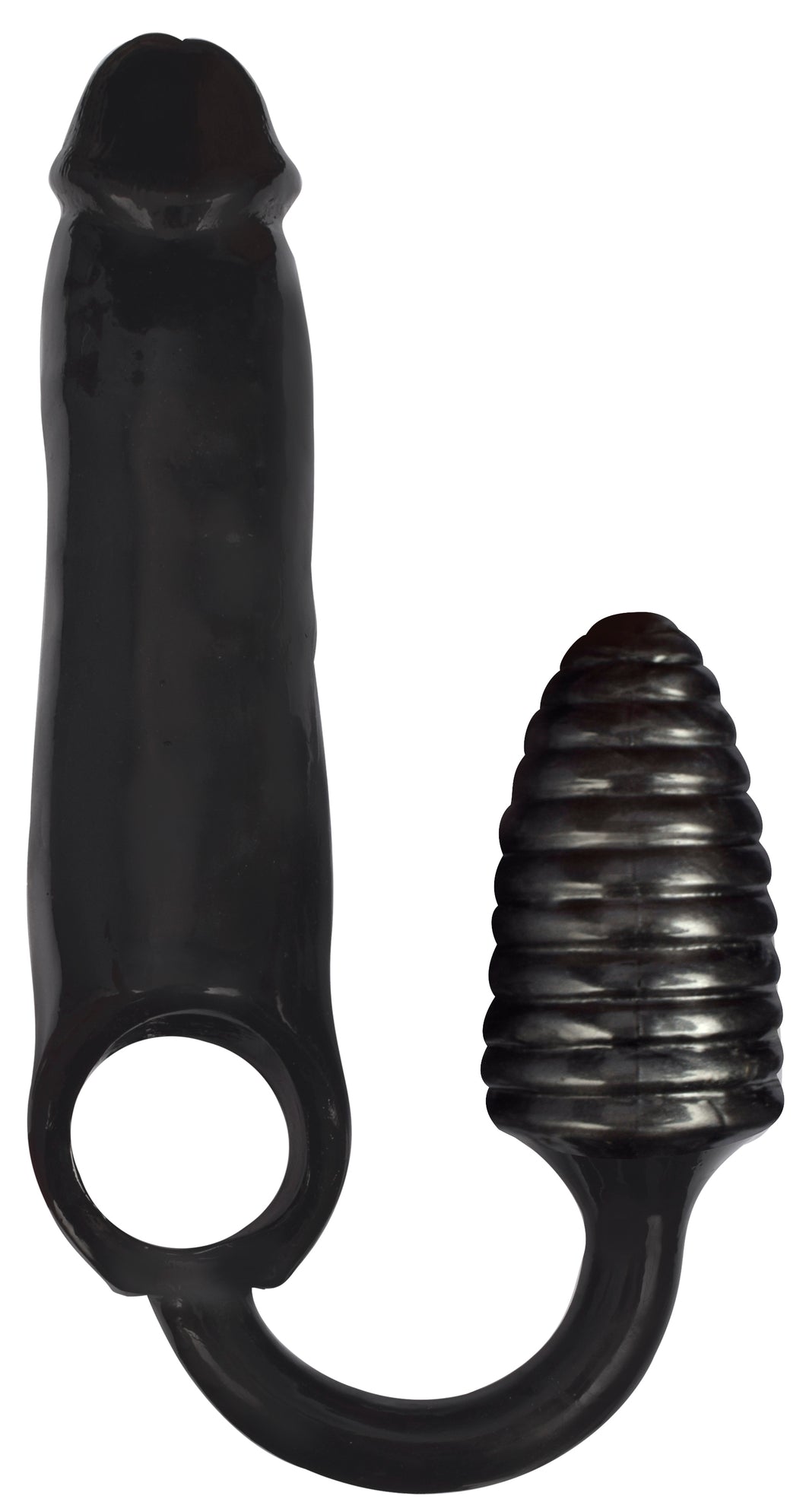 XXXPander Sheath with Ribbed Plug - Black-0