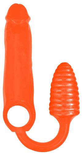 XXXPander Sheath with Ribbed Plug - Orange-0