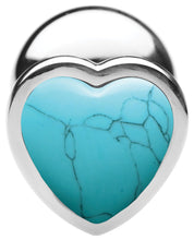 Load image into Gallery viewer, Authentic Turquoise Gemstone Heart Anal Plug - Small