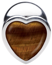 Load image into Gallery viewer, Authentic Tigers Eye Gemstone Heart Anal Plug - Large