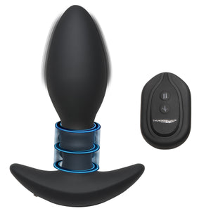 Rim Slide 10X Sliding Ring Silicone Butt Plug with Remote-0