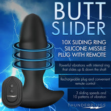 Load image into Gallery viewer, 10X Sliding Ring Silicone Missile Plug with Remote-1